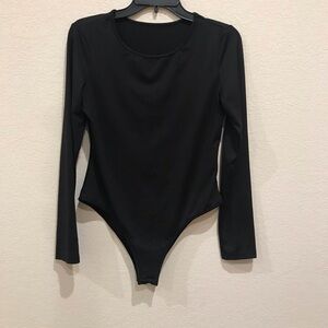 SHEIN Black Long Sleeve Bodysuit